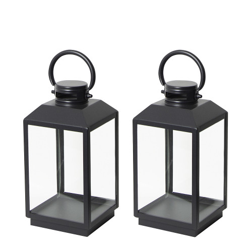Lot de 2 Newport Photophore Lanterne Noir Small