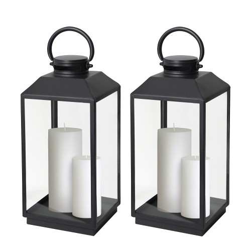 Lot de 2 Newport Photophore Lanterne Noir Medium