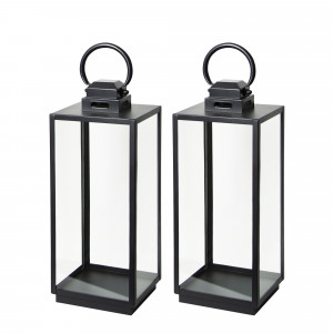 Lot de 2 Michigan Photophore Lanterne Noir Small