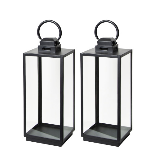 Lot de 2 Michigan Photophore Lanterne Noir Small