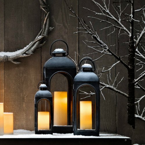 Capri photophore lanterne Anthracite Small