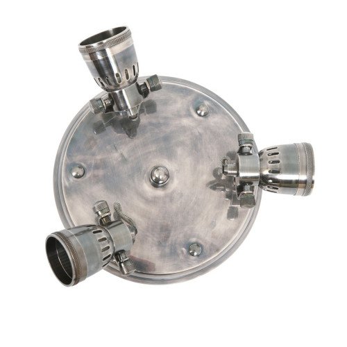 Plafonnière Westham (50411) vintage argent vieilli 3 spots | Nostalux.fr