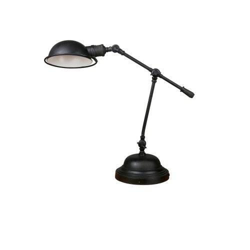 Lampe de table réglable Sidney aux formes rondes robustes, couleur noir antique