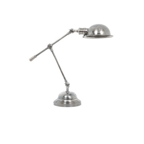 Lampe de table réglable Sidney aux formes rondes robustes, couleur argent antique