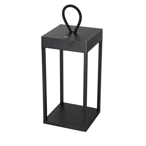 Lanterne noire Carlo tactile (7632) rechargeable avec USB | Nostalux.fr