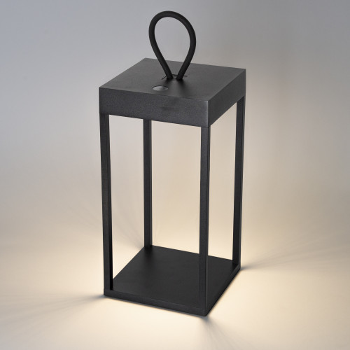 Lanterne noire Carlo tactile (7632) rechargeable avec USB | Nostalux.fr