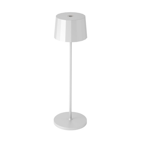 Lampe de table rechargeable tactile Lido blanche (7621) avec USB | Nostalux.fr