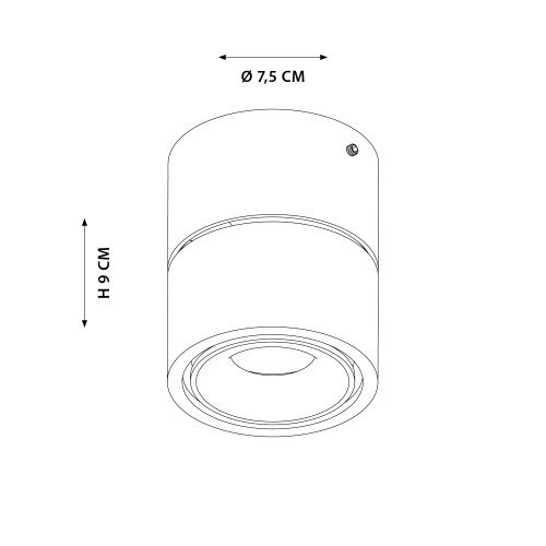 Spot de plafond rond, compact et luxueux couleur champagne