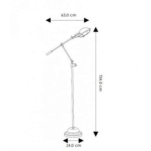 lampadaire design réglable avec interrupteur à bascule, couleur noire
