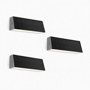 Applique murale moderne noire Up & Down à énergie solaire